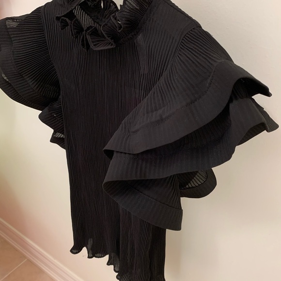 honey Pleate Chiffon Blouse - Picture 3 of 6